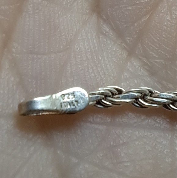 Silver Bracelet 925 Italian Bracelet with Silver Plated 16" charm - Picture 5 of 5